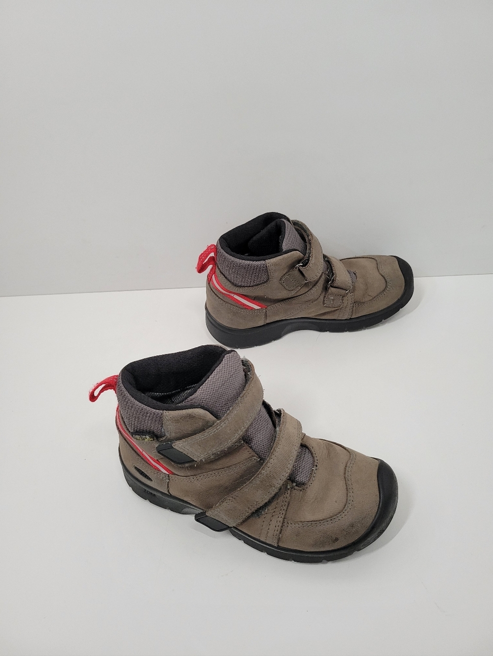 KEEN Brown Tan Hikeport 2 Mid Strap Waterproof Hiking Boots Kids Youth Sz 13